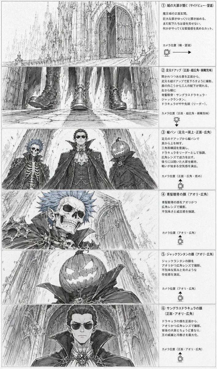Gothic Villain Storyboard Sheet