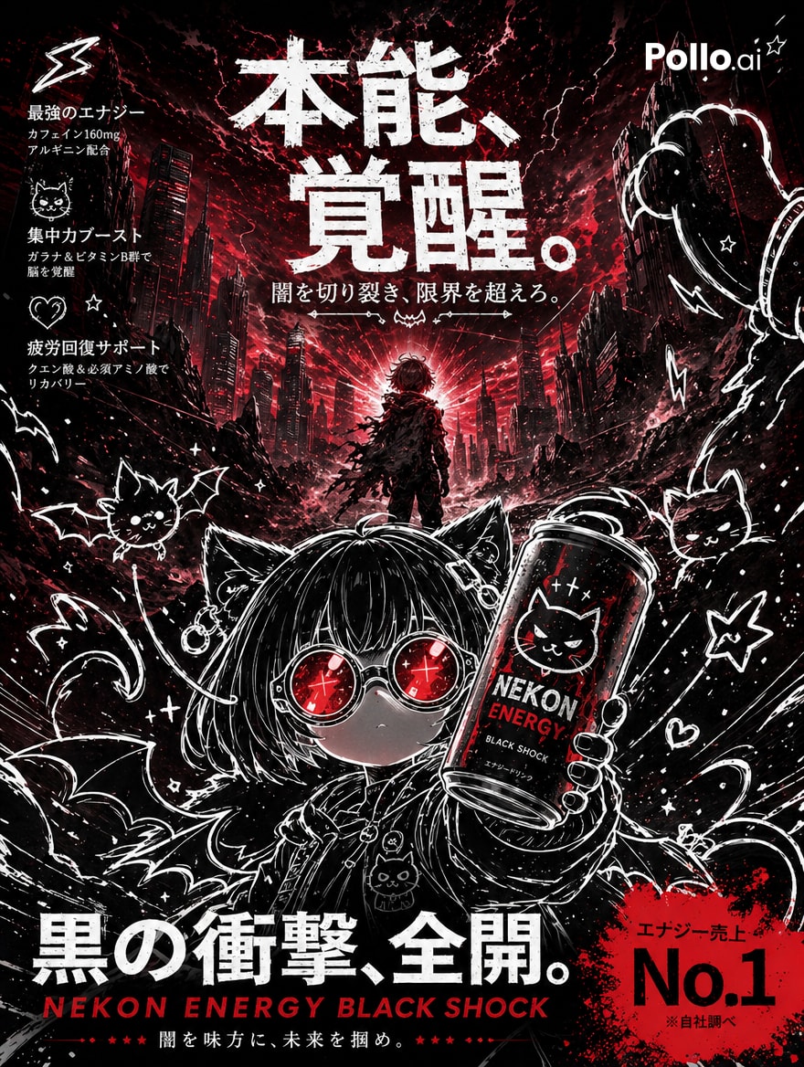 Dark Anime Energy Drink Poster