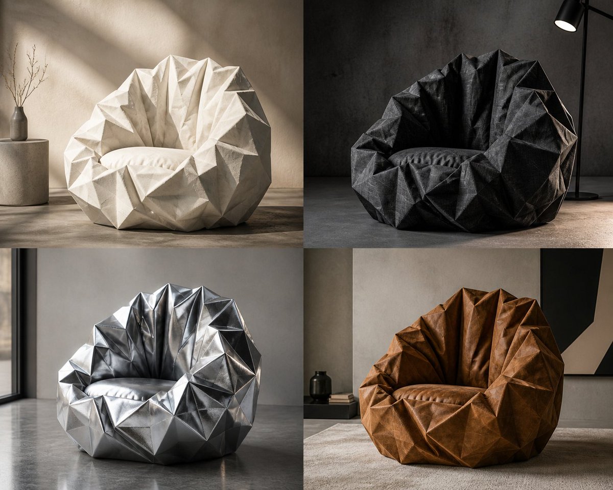 Crumple Paper Furniture Concept Design