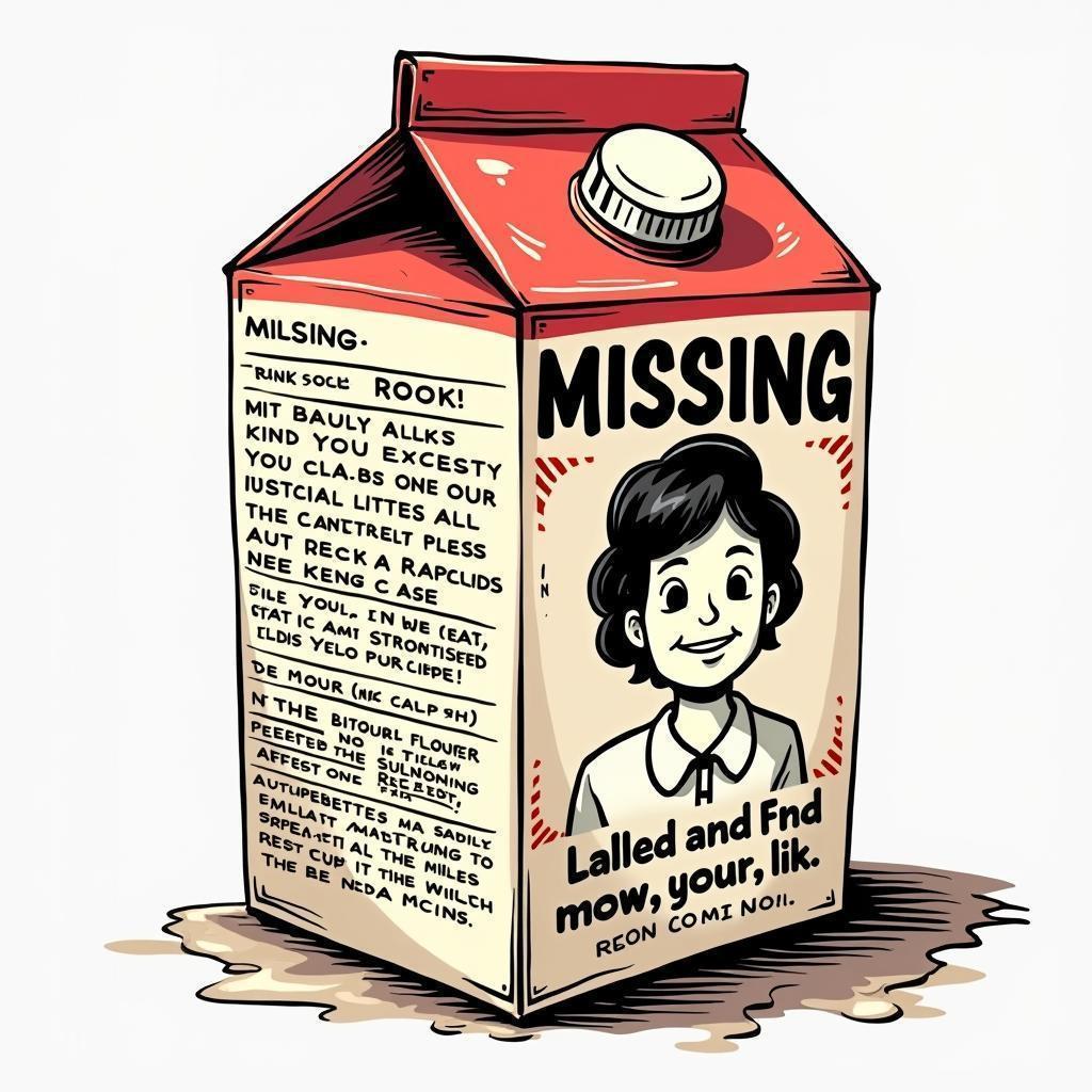 Manga Milk Carton With Missing Person Ad