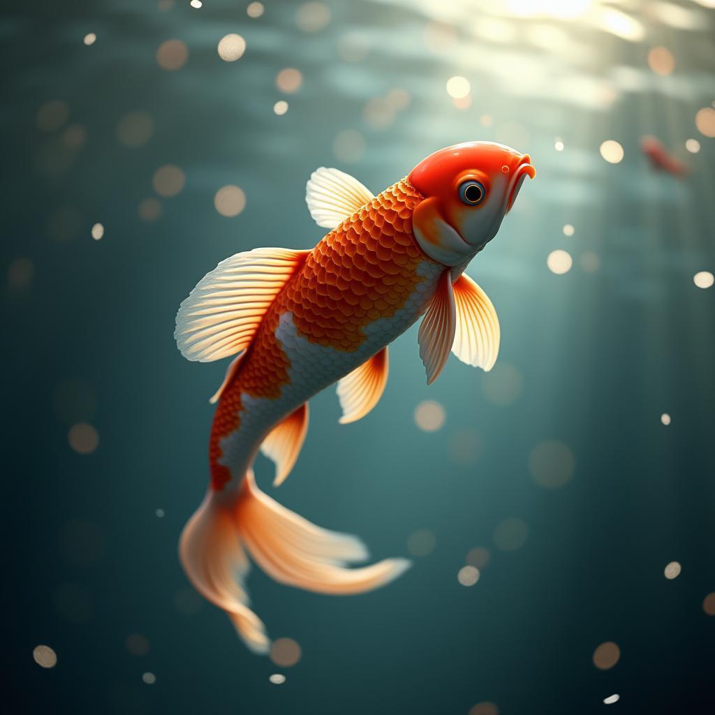 Koi Fish Soaring Through Cinematic Skies