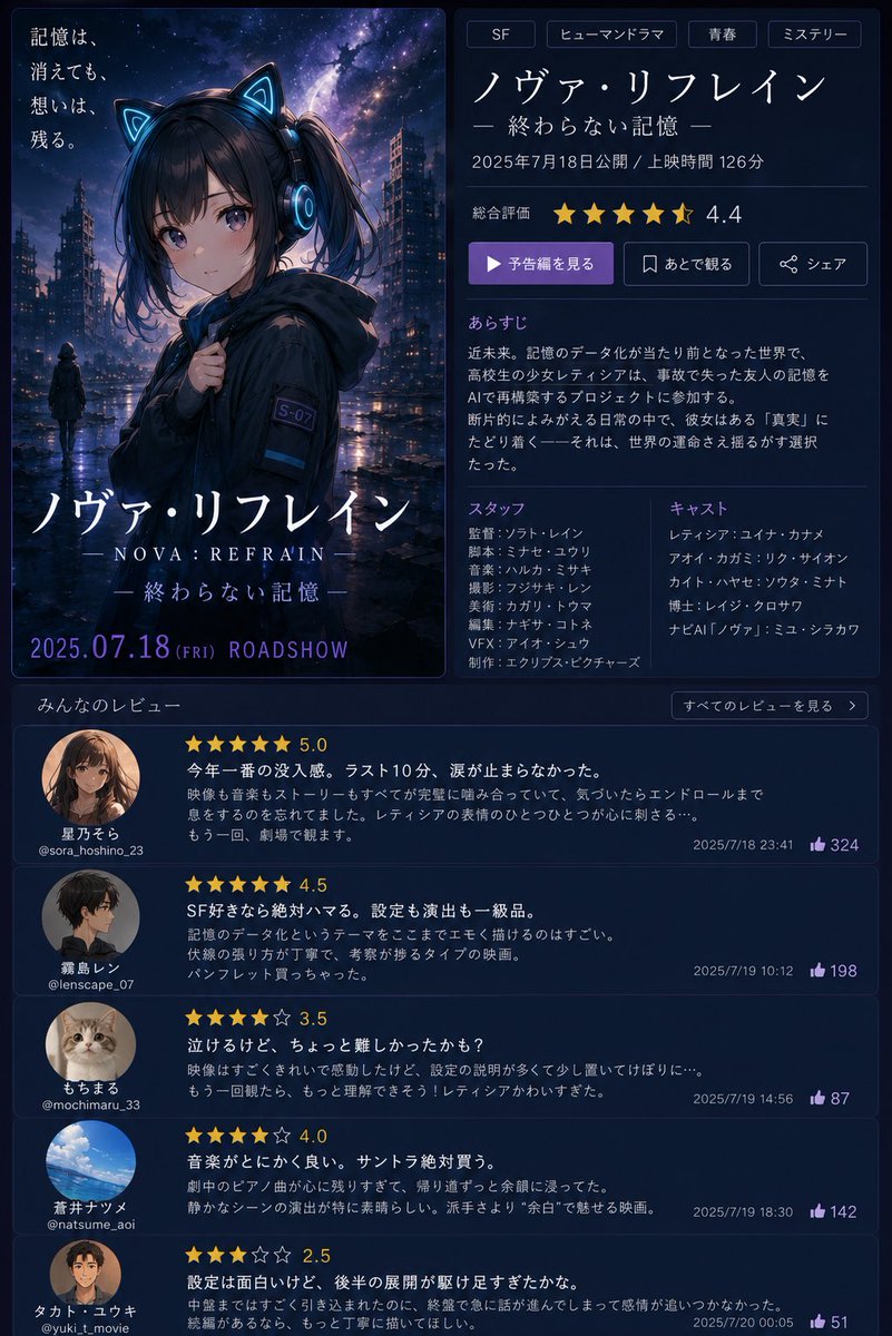 Fictional Anime Movie Review Page