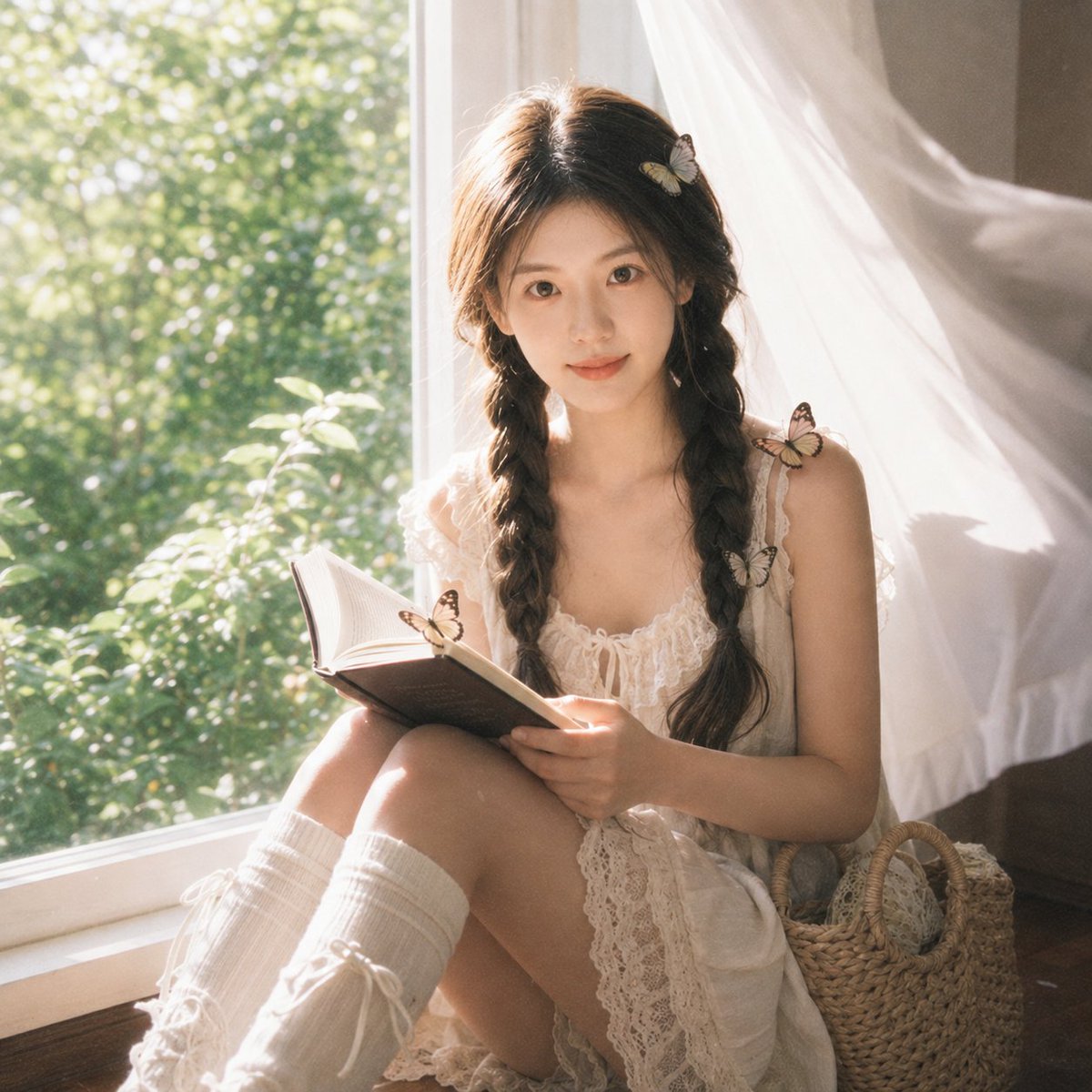 Cottagecore Cinematic Window Portrait