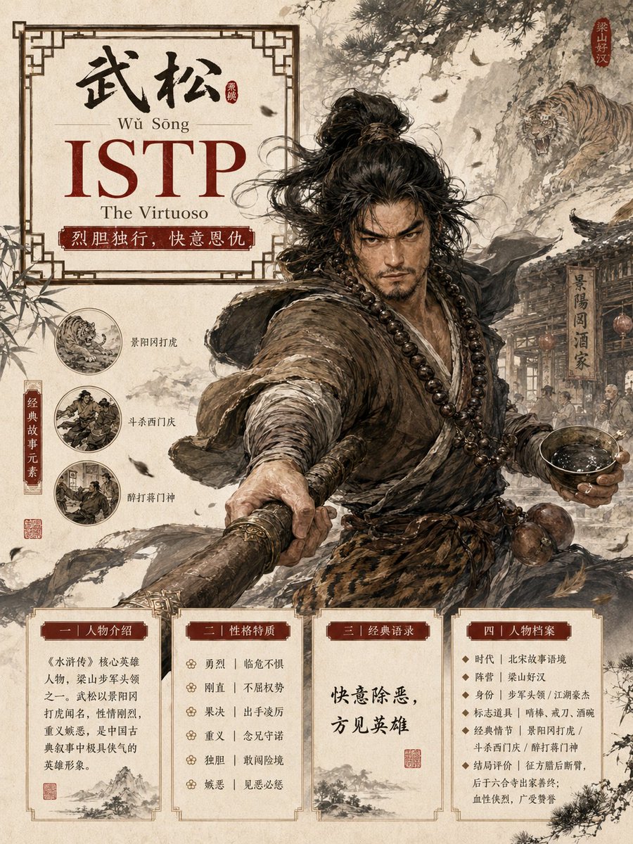Classical Character MBTI Infographic Poster