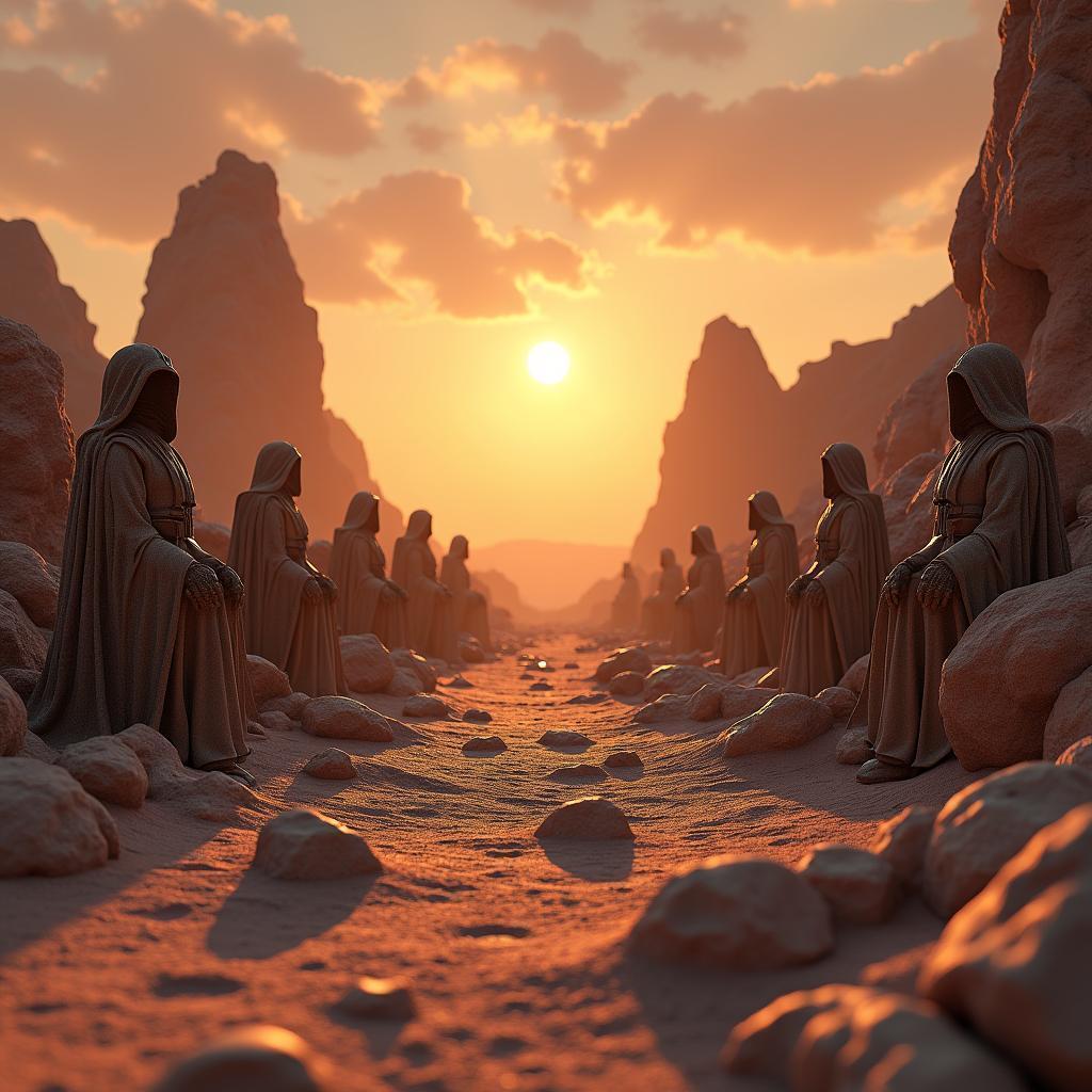 Sunset Over the Buried Sith Statues of Korriban
