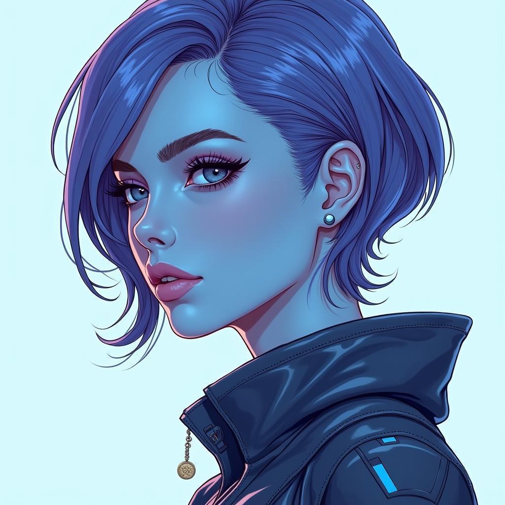Blue Skinned Cortana Blend of Screen Icons