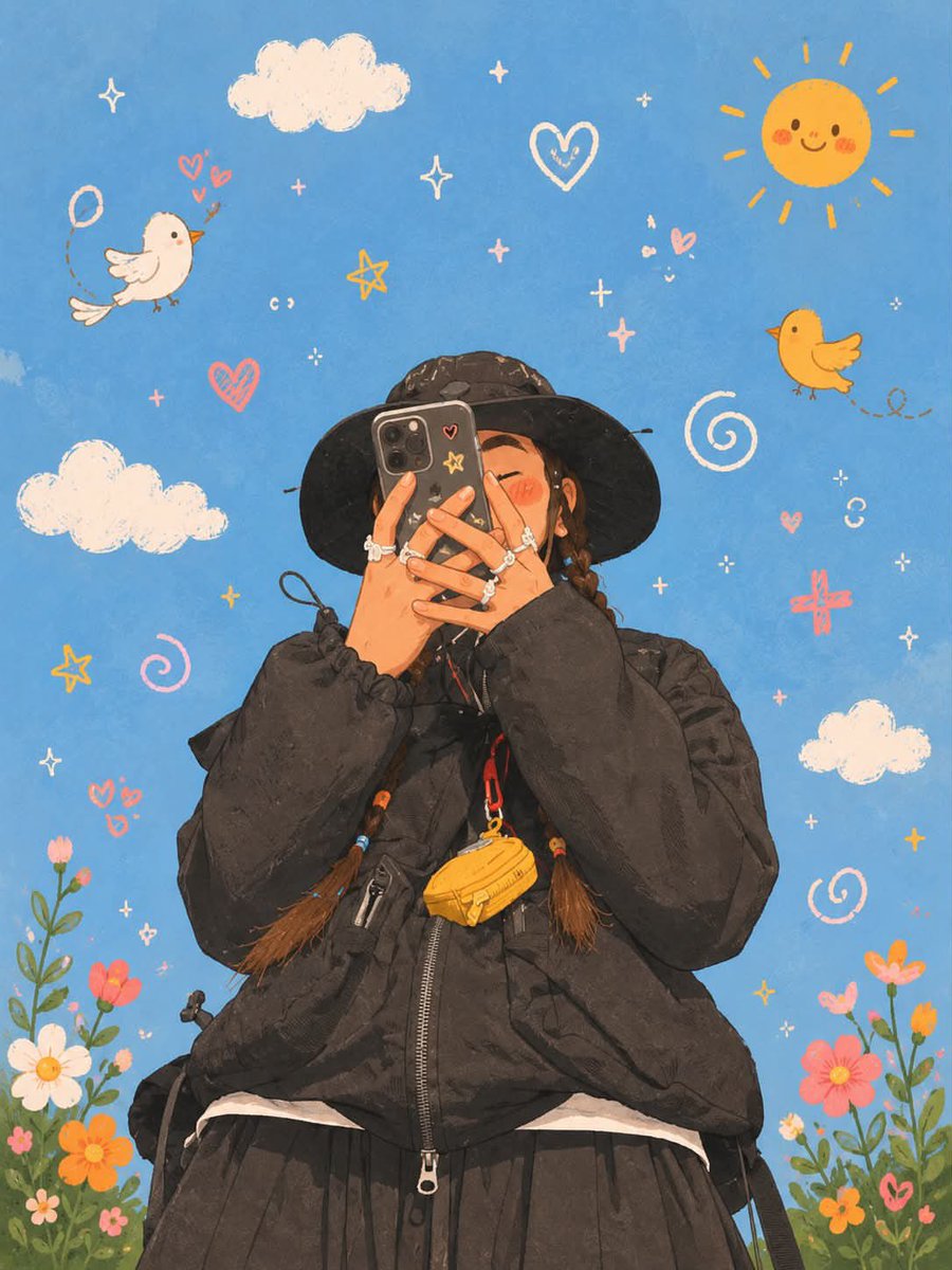 Korean-Inspired Whimsical Doodle Art