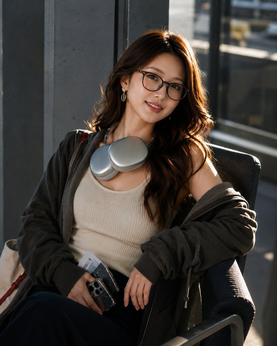 Airport Fashion Editorial Portrait