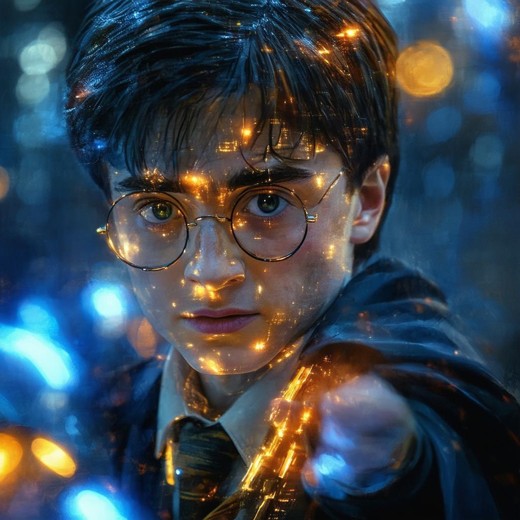 Harry Potter in Glowing Sci Fi Techwear