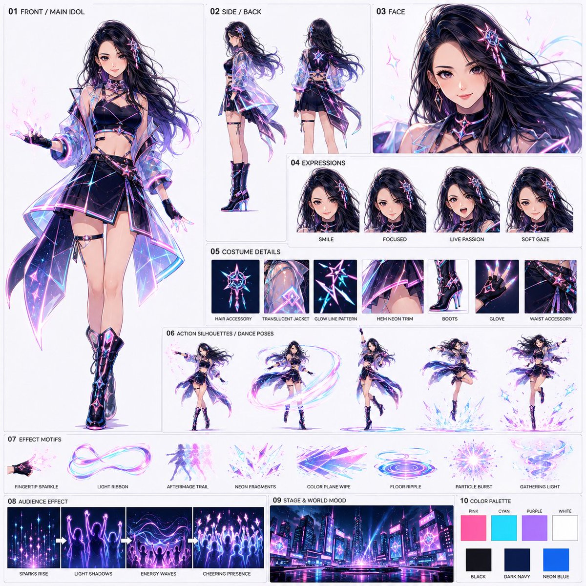 Neon Idol Style Sheet Generator