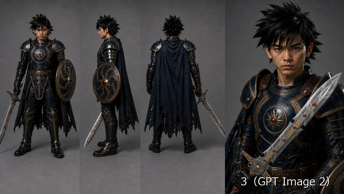 Fantasy Knight Character Turnaround Sheet
