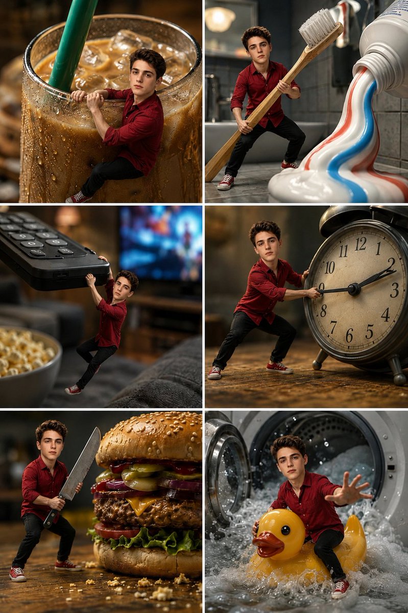 Miniature Man Household Survival Collage