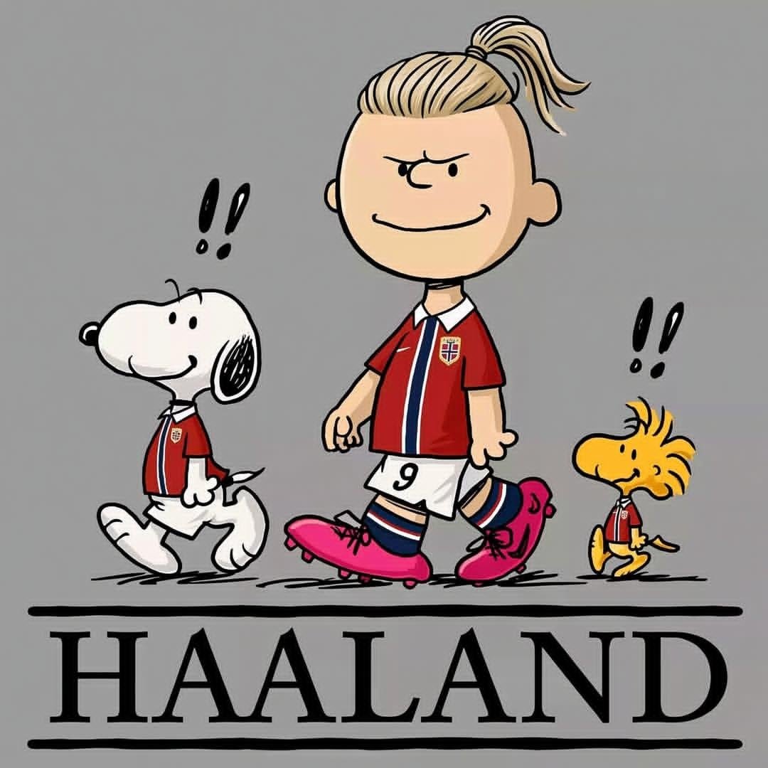 Peanuts Style Football Haaland Poster