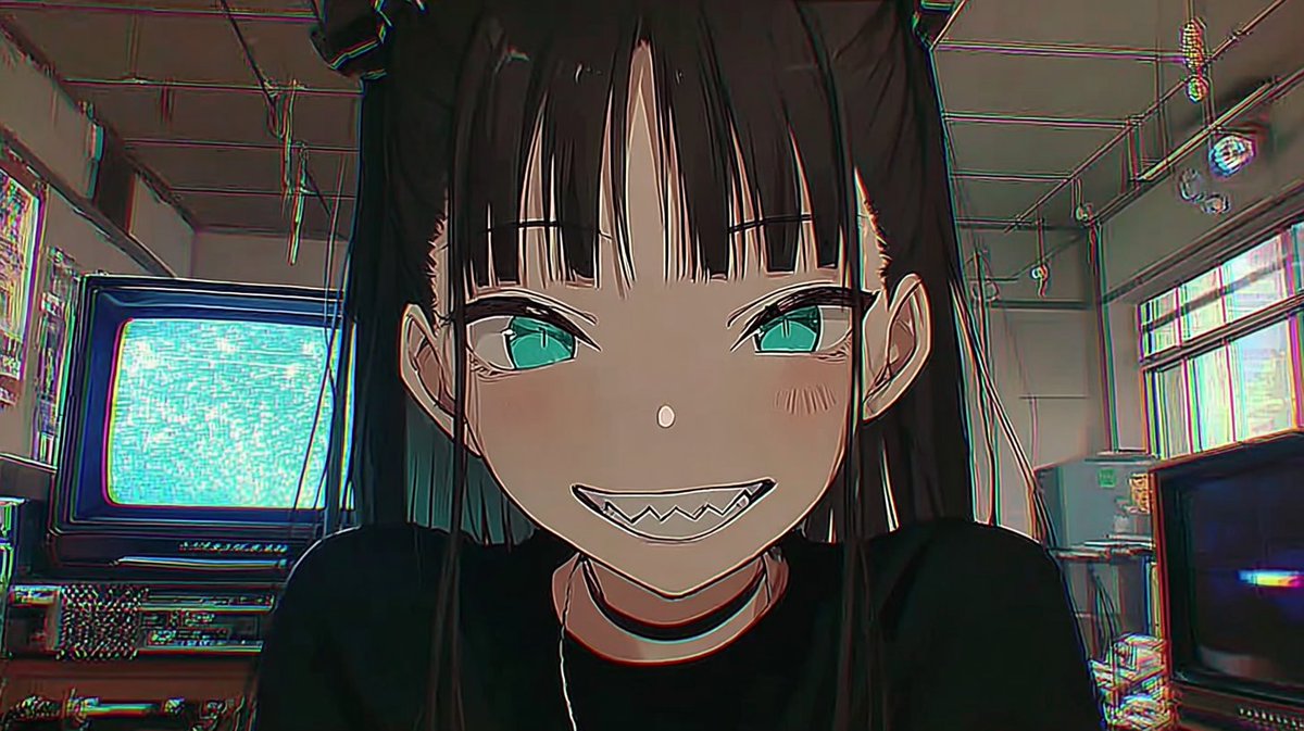 Retro 2.5D Anime CRT Girl