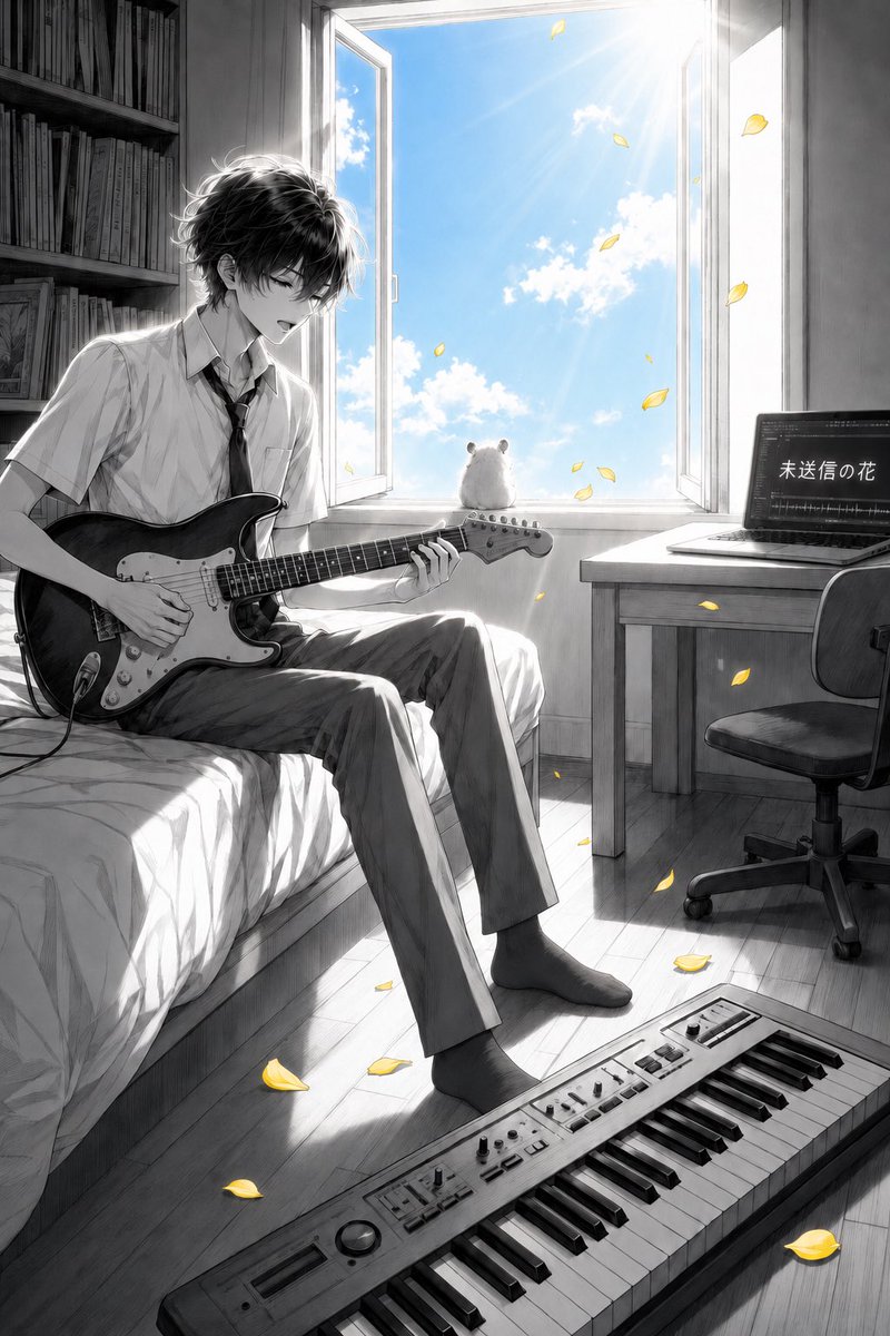 Anime Bedroom Guitar Album Cover