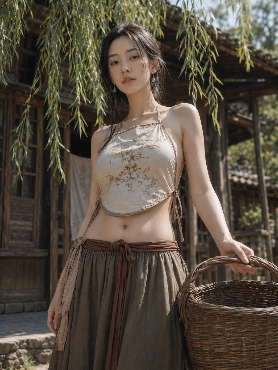 Ancient East Asian Courtyard Portrait