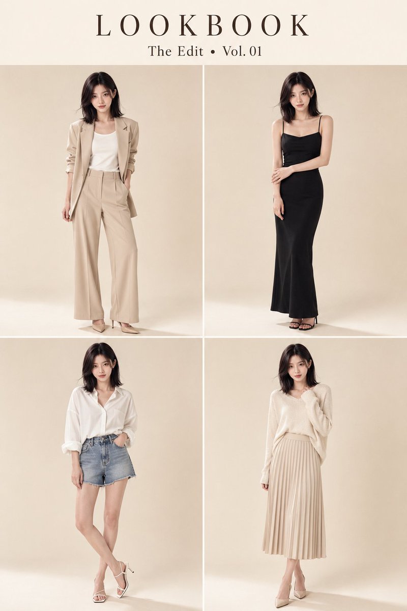 Character Consistent Korean Fashion Lookbook