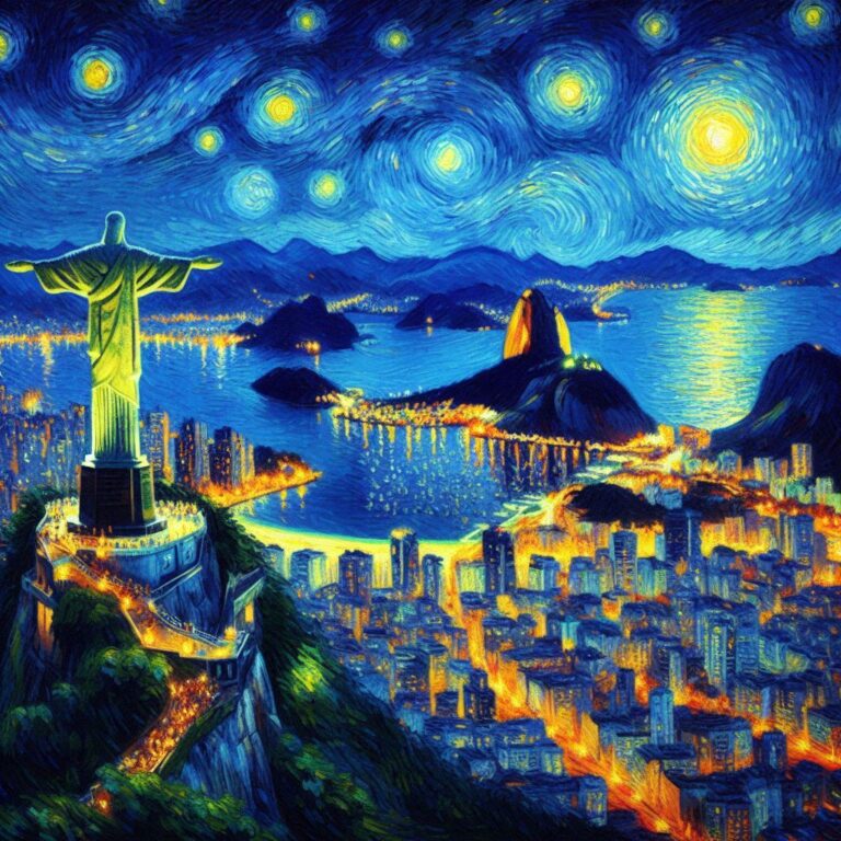 Van Gogh Style Rio de Janeiro Night