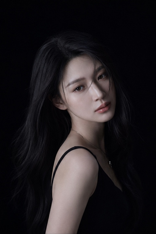 Moody Black Studio Portrait