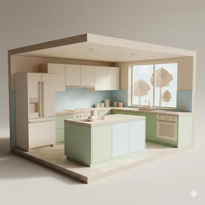 Origami Kitchen Cutaway