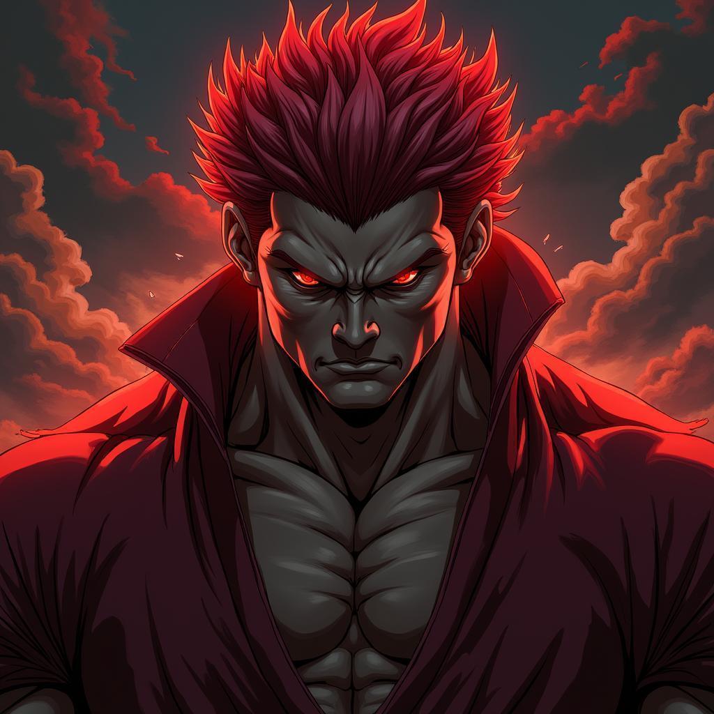 Akuma of Street Fighter in Symmetrical Manga