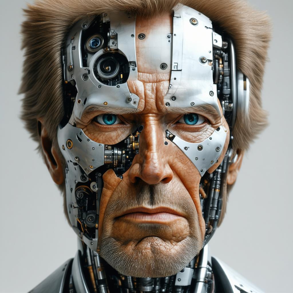 Clint Eastwood Claymation With Embedded Machine Parts