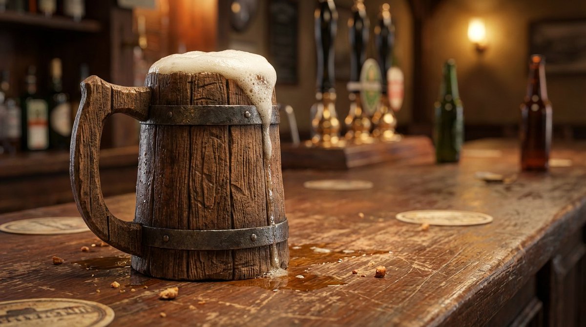 Wooden Beer Mug Render