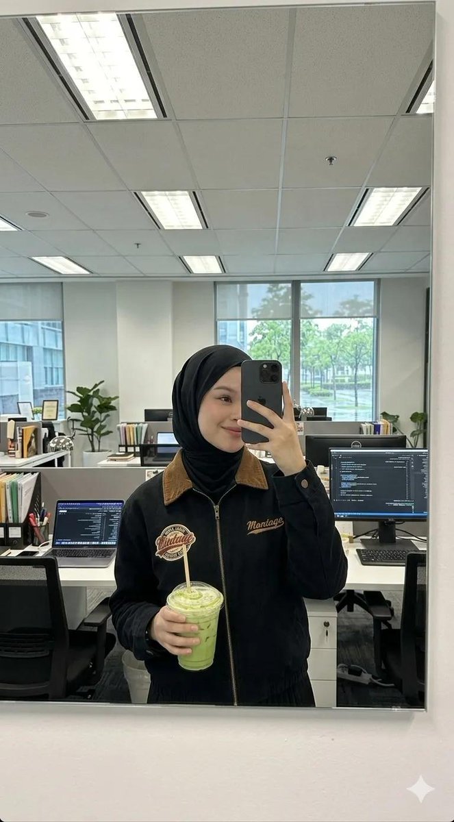 Modern Office Hijab Selfie