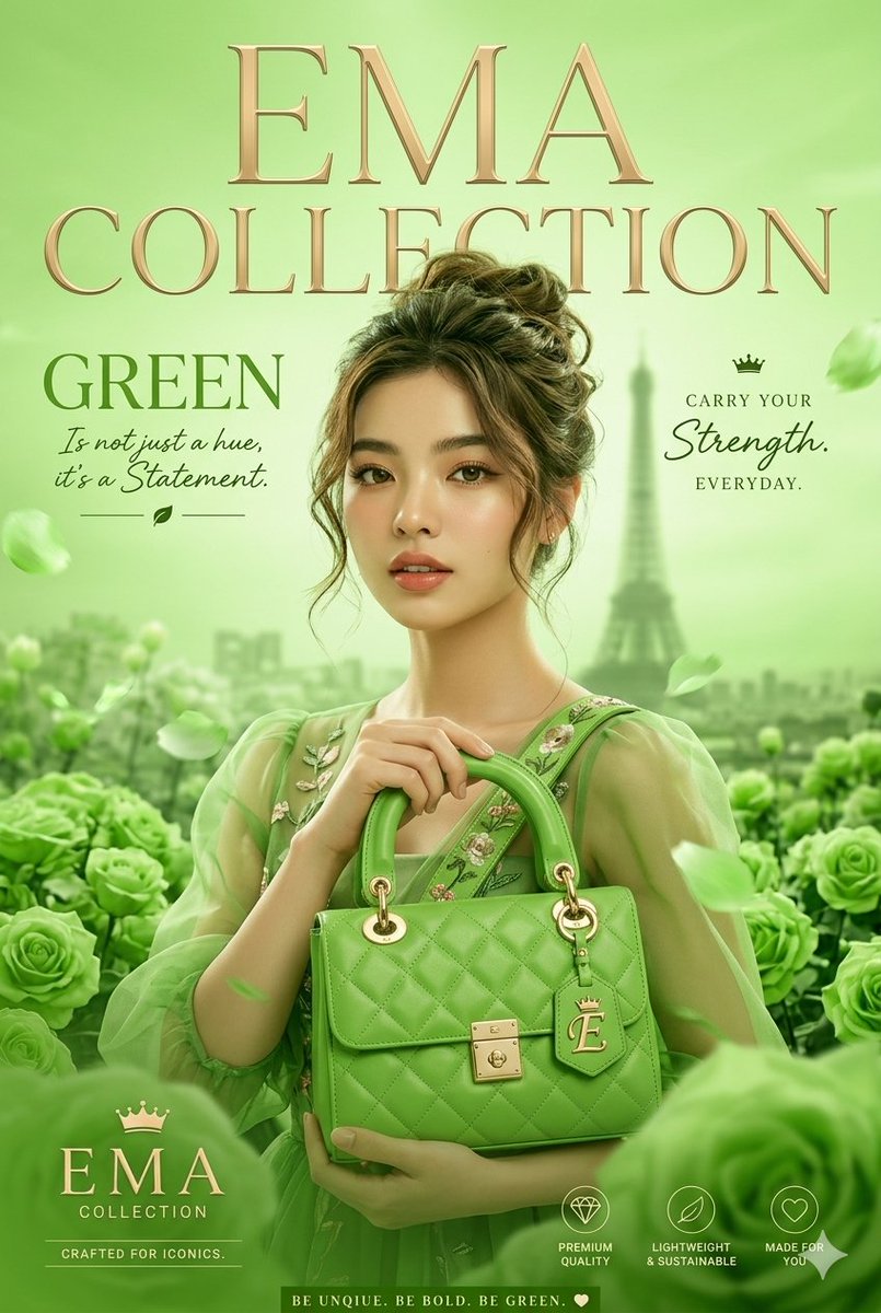 Green Fashion Advertisement Magazine Cover