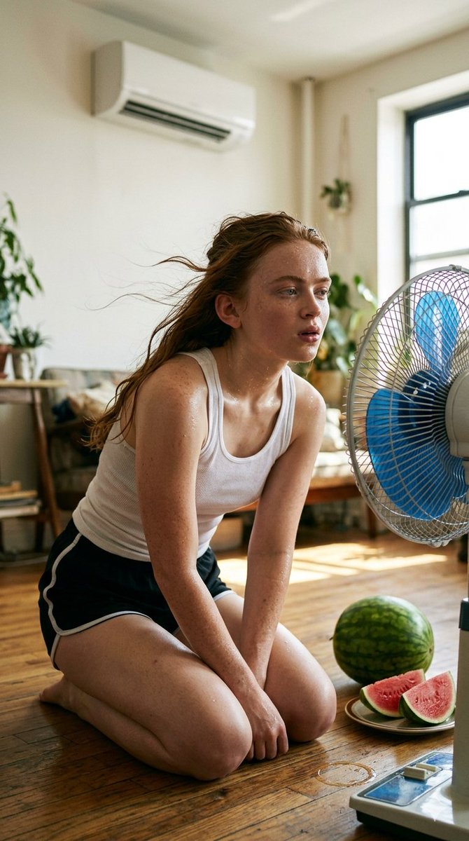 Realistic Summer Heat Lifestyle Portrait