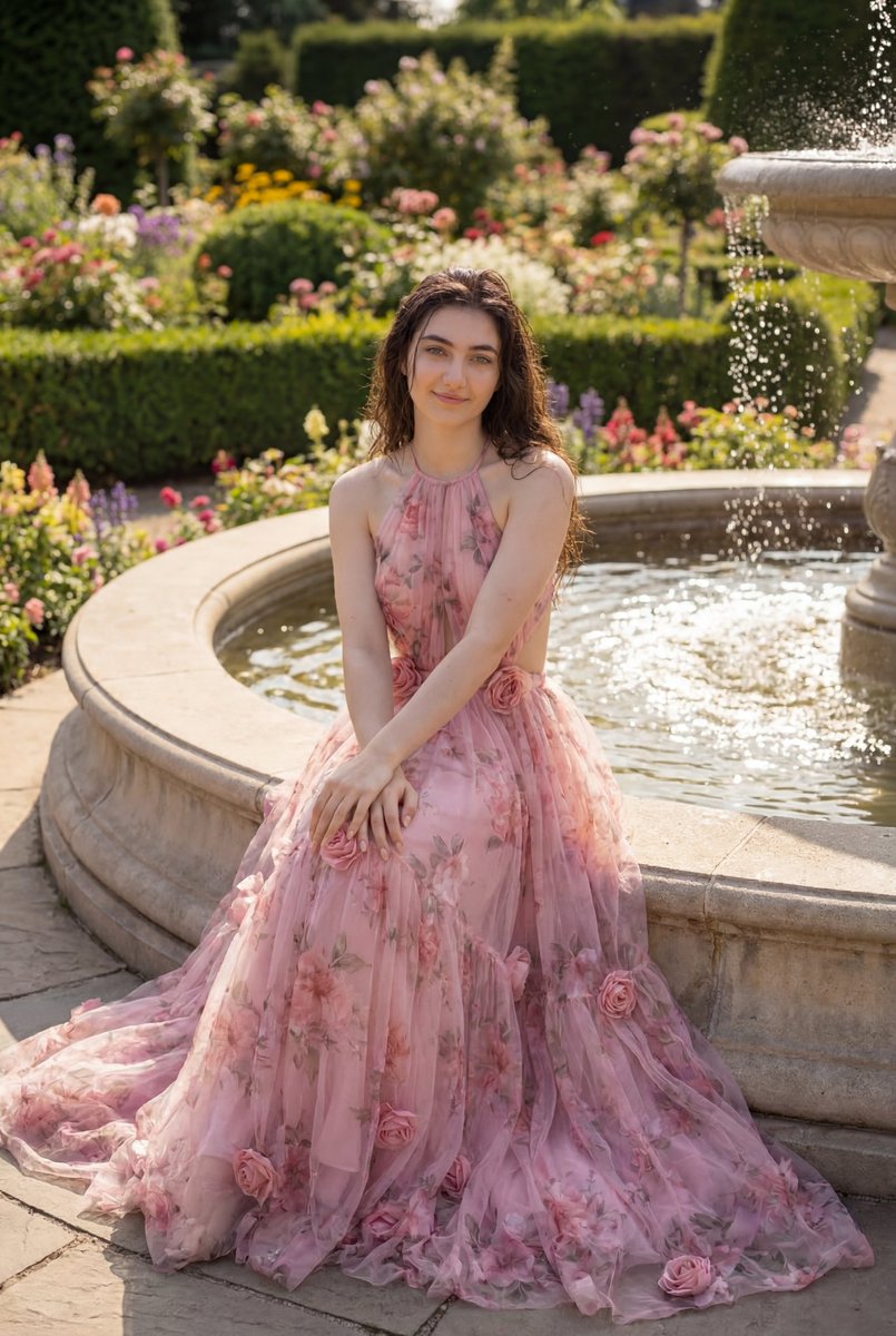 Luxury Garden Fashion Editorial Portrait