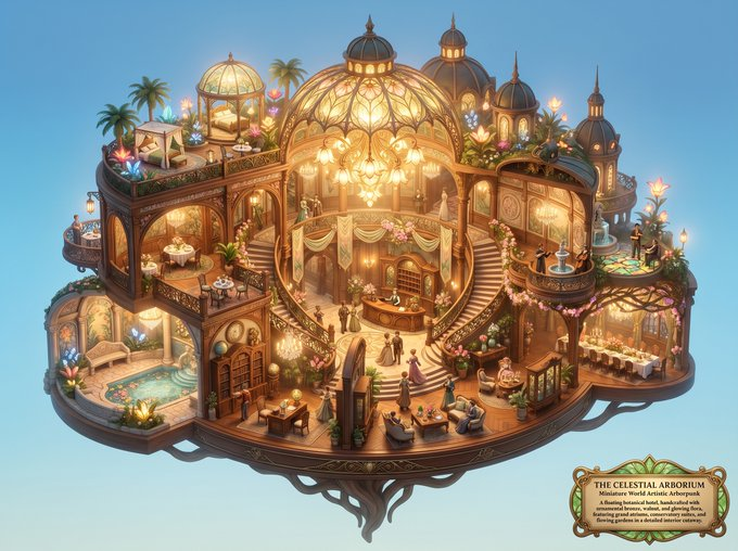 Miniature Luxury Hotel Lobby