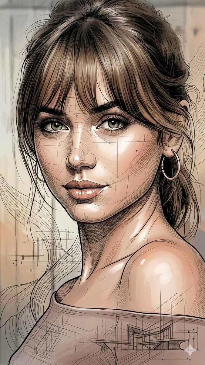 Architectural Ink Digital Portrait