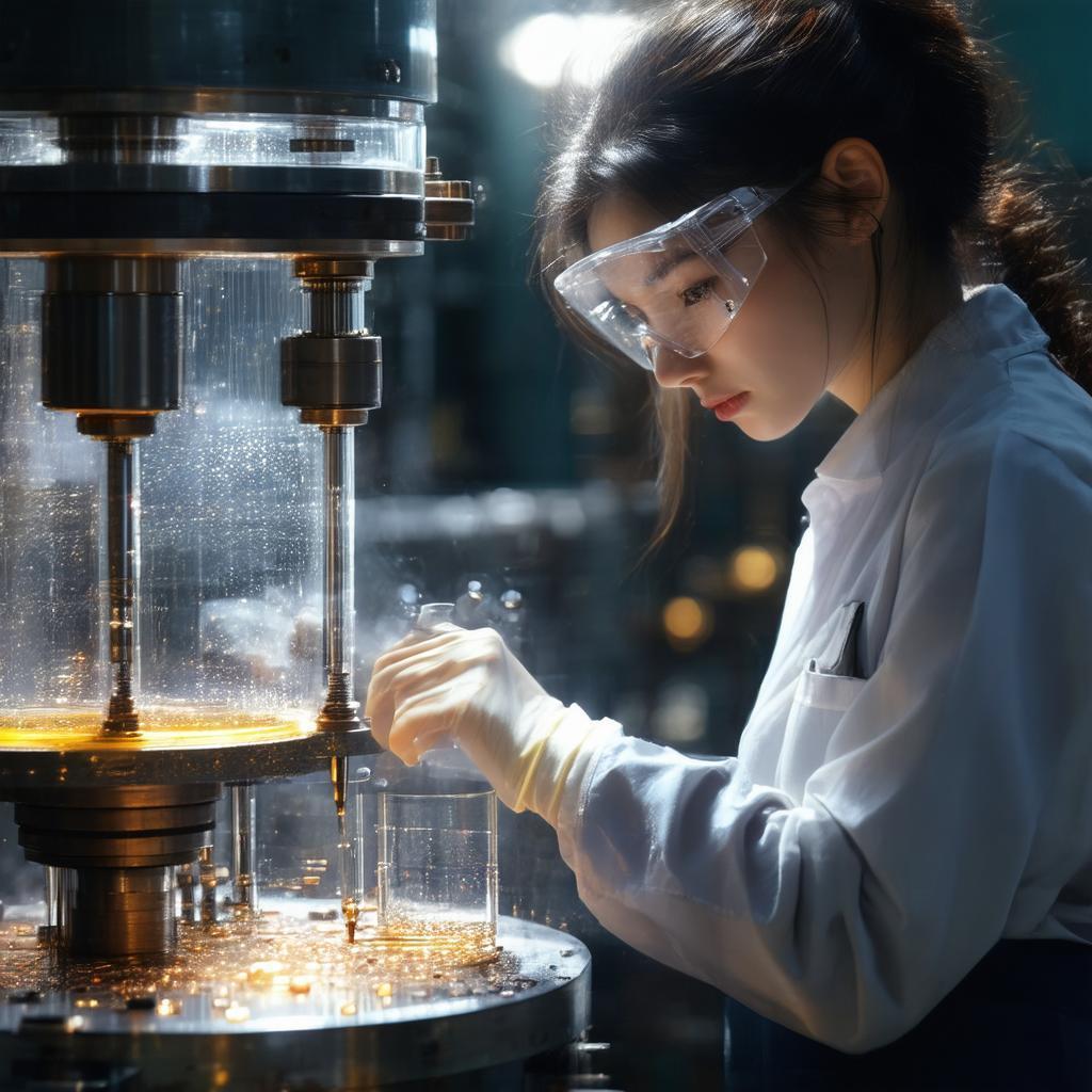 Scientist Assembling a Glass Machine on Film
