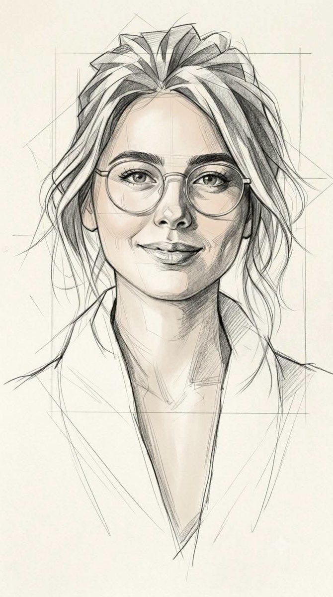 High-Contrast Monochrome Portrait Sketch