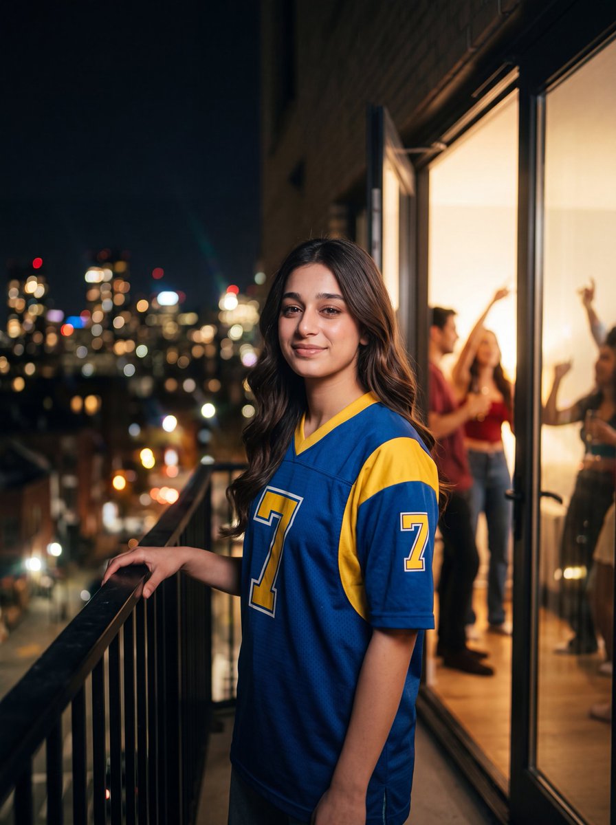 Retro Jersey Night Party Portrait