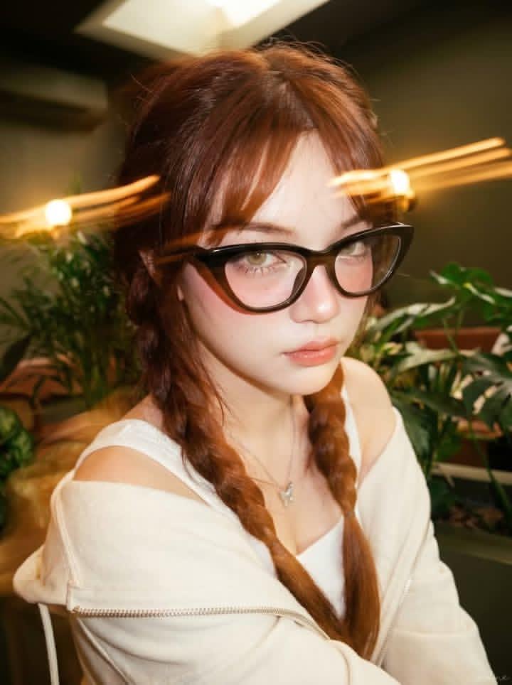 Ultra-Realistic Café Portrait of a Young Woman