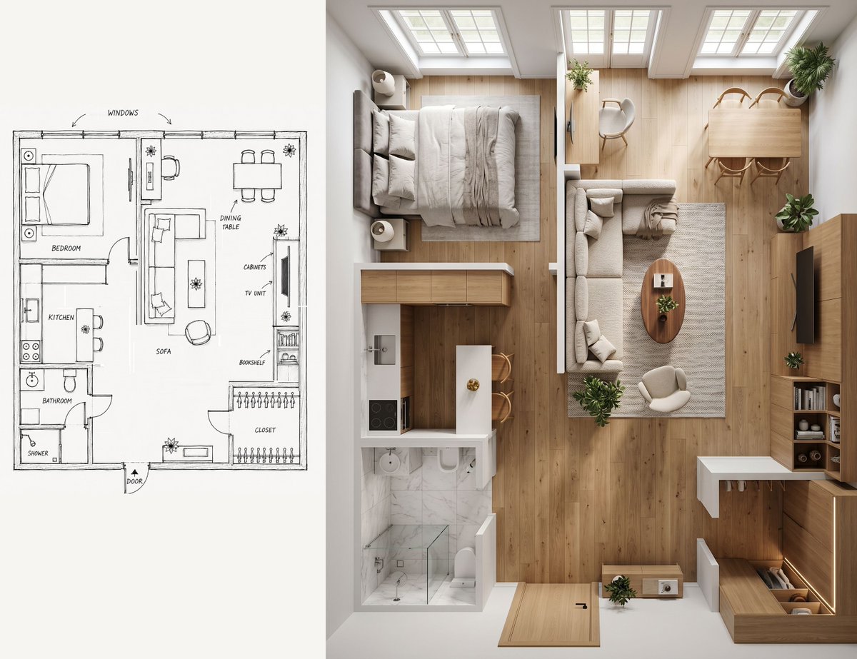 Sketch to Realistic Interior Transformation