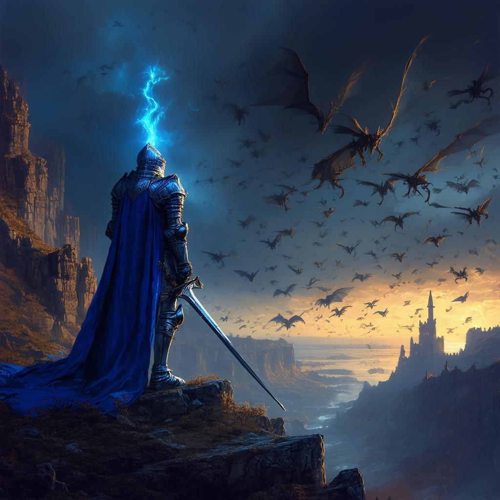 Blue Capped Knight on Creature Filled Cliffs