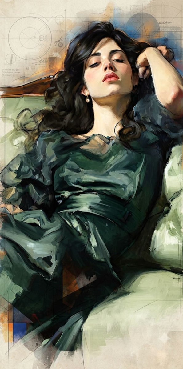 Mixed Media Cinematic Portrait Illustration