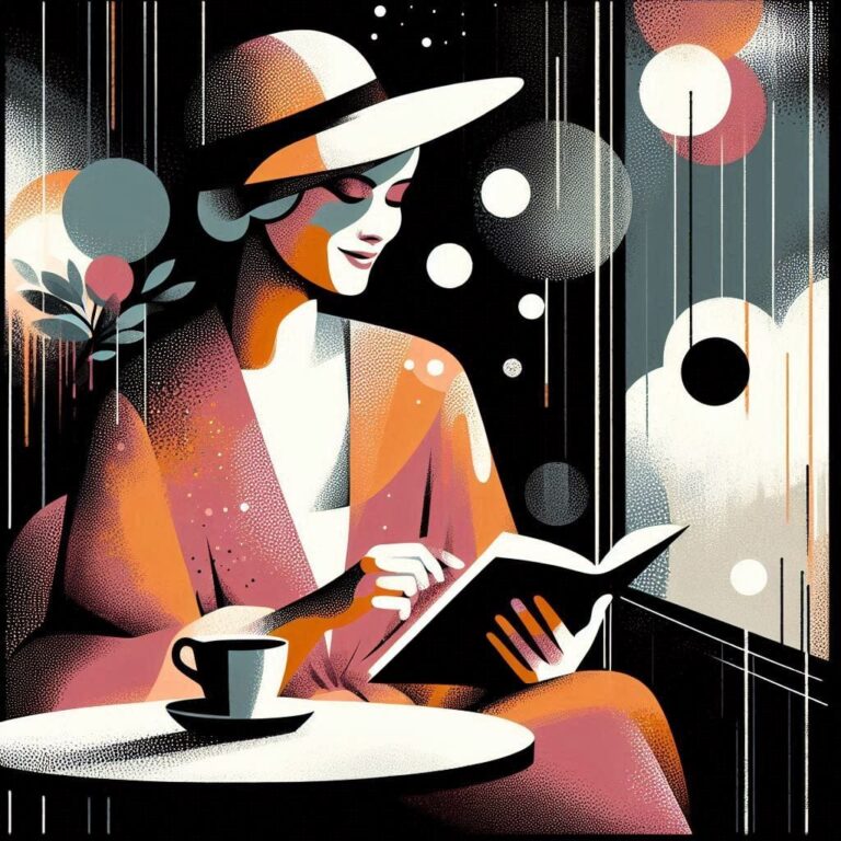Minimalist Gouache Artwork of Joyful Woman