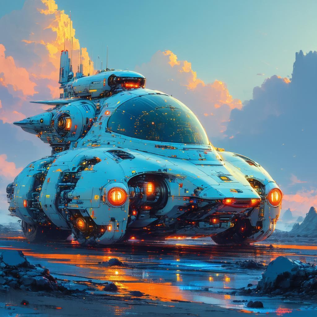 Ghibli Style Sci Fi Vehicle Concept Design