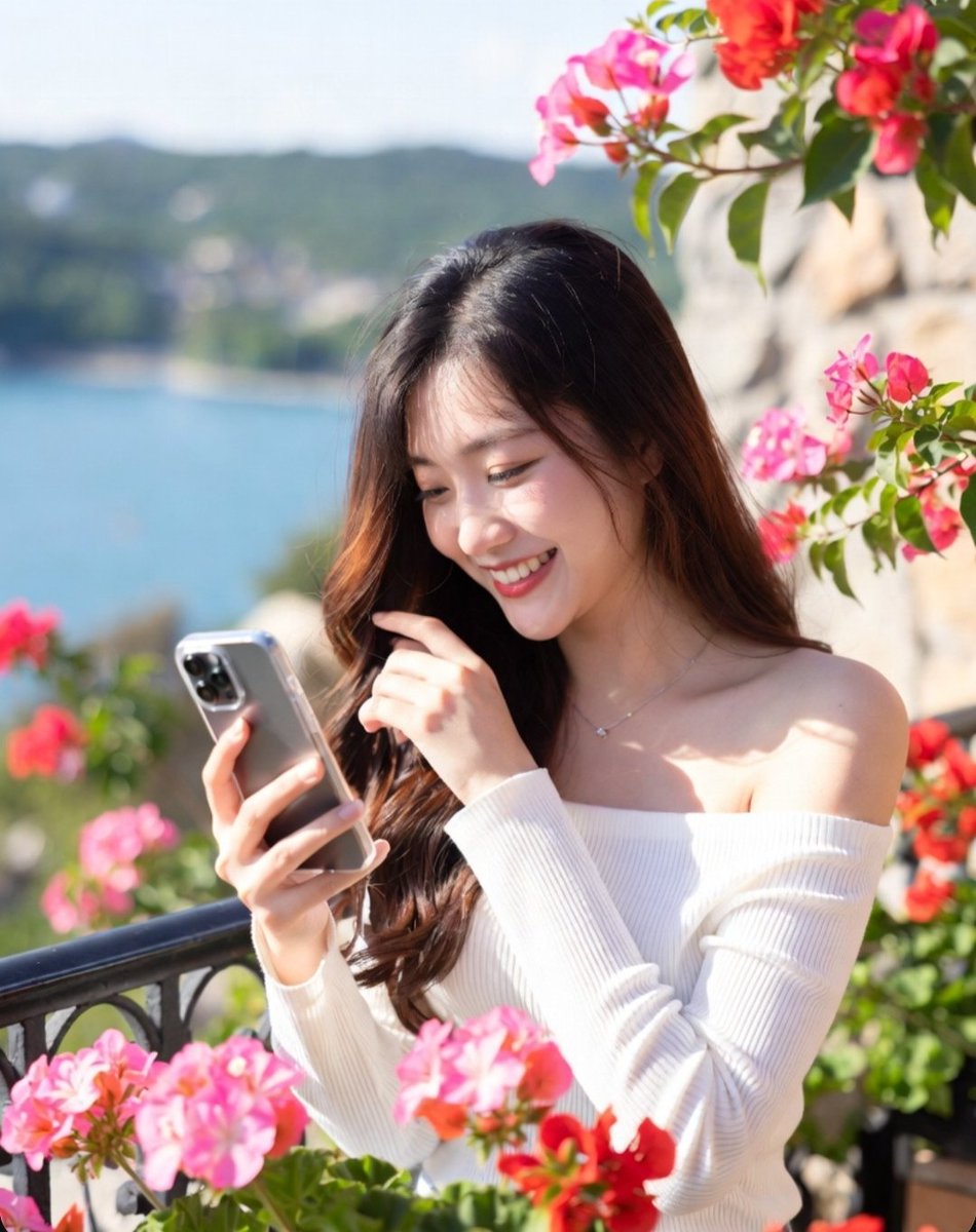 Realistic Portrait of Woman Outdoors