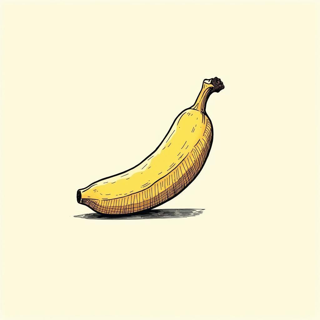 Detailed Manga Banana in Fine Ink Shading