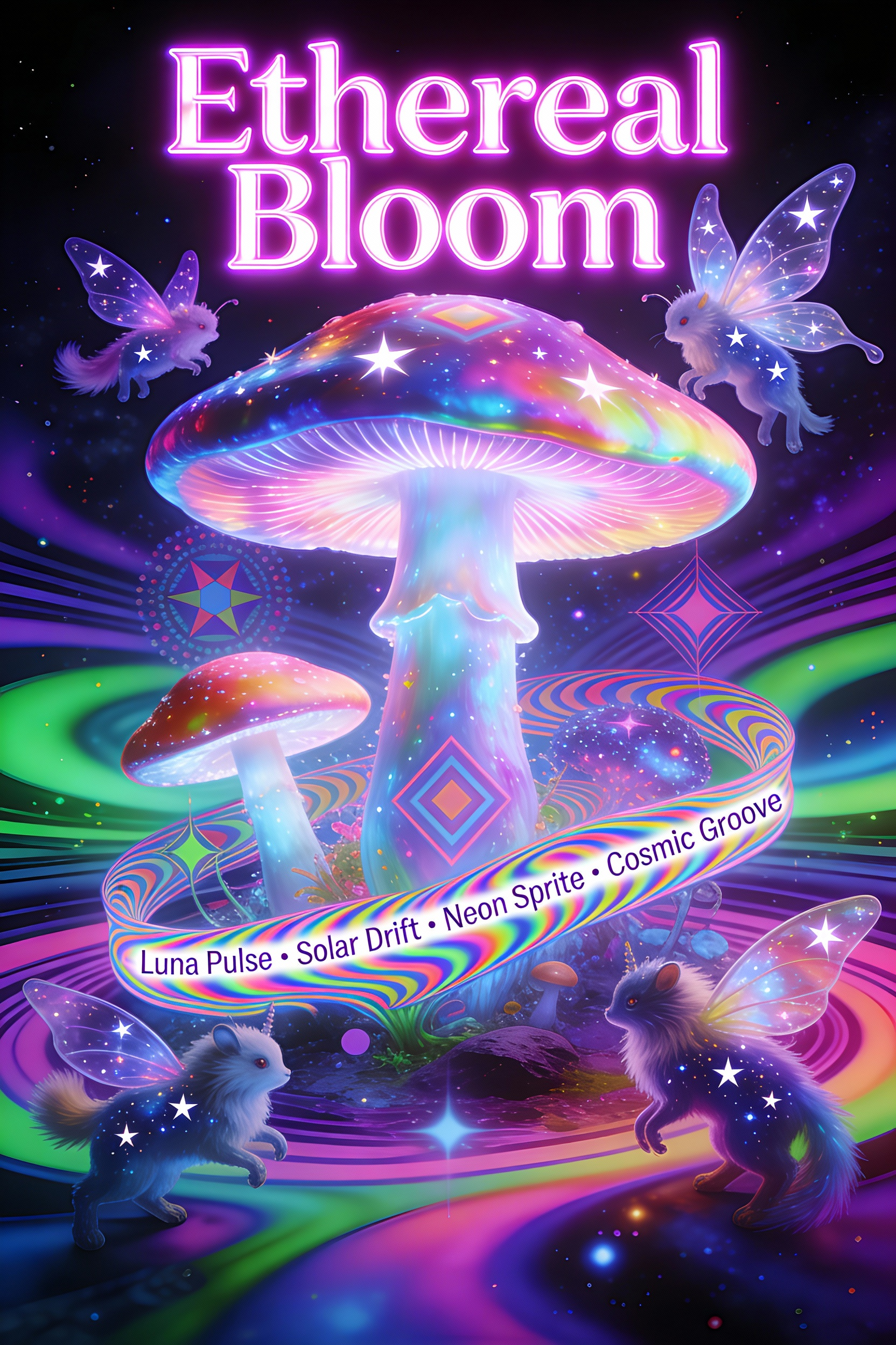Psychedelic Music Festival Poster "Ethereal Bloom"