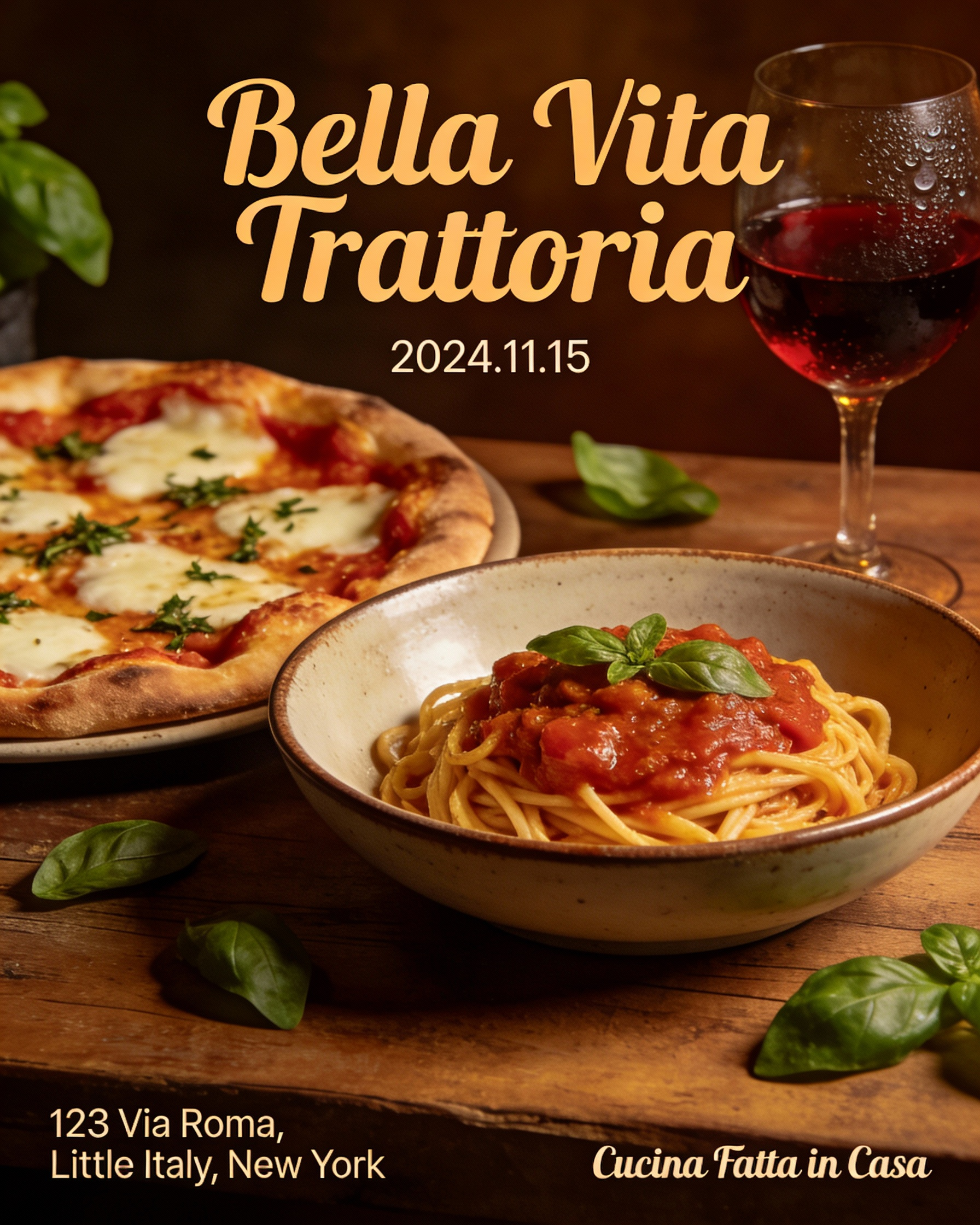 Italian Restaurant Grand Opening Flyer