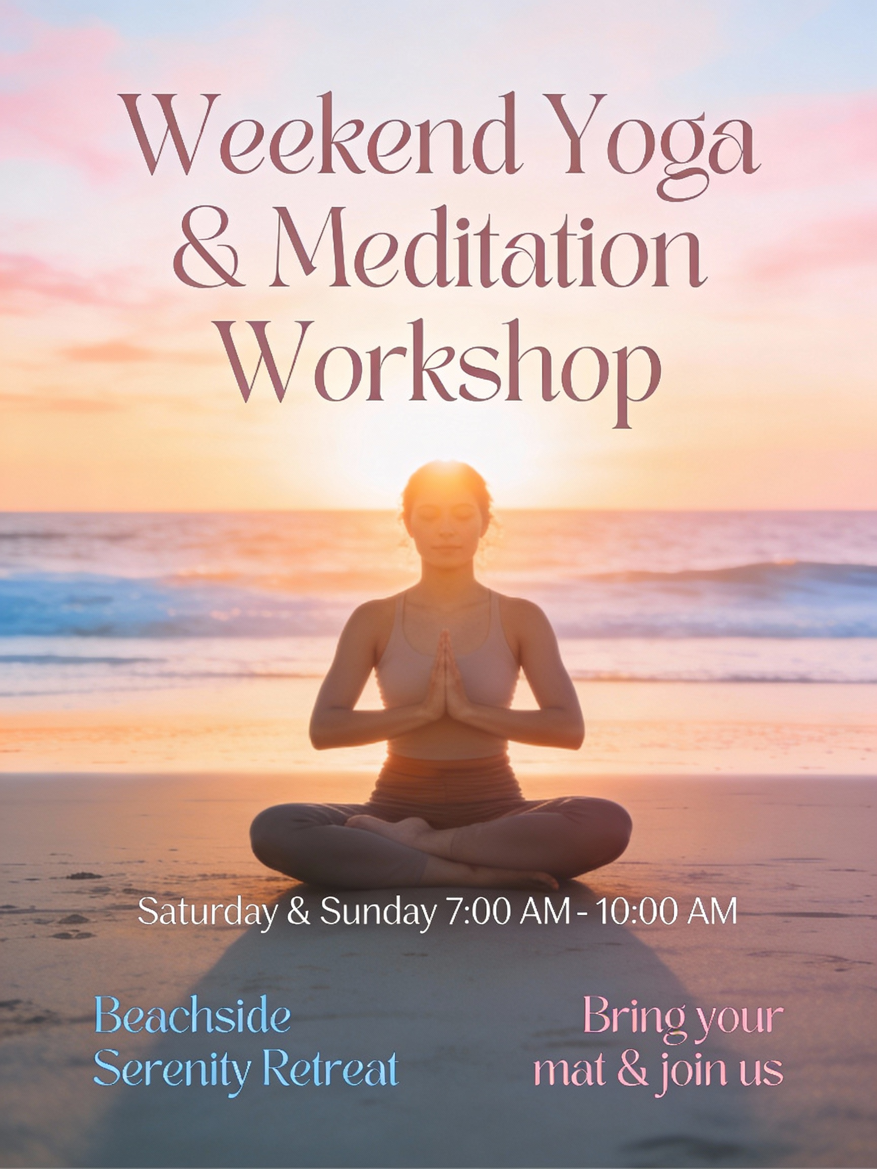 Serene Yoga & Meditation Workshop Poster