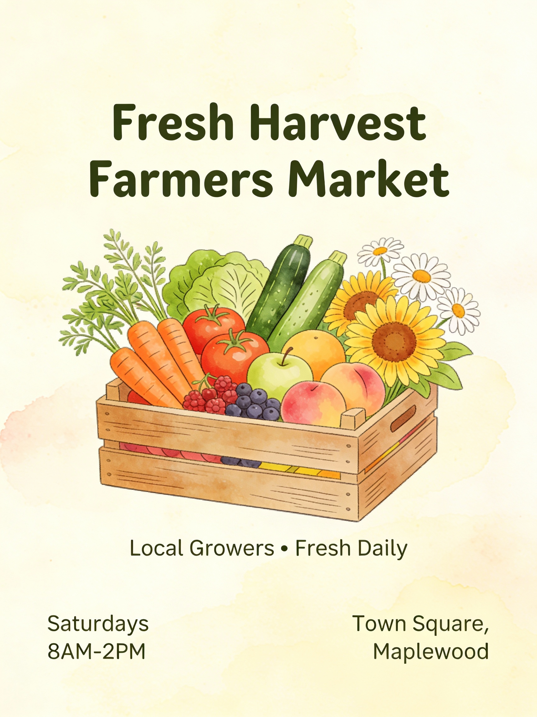Charming Rustic Farmers Market Poster