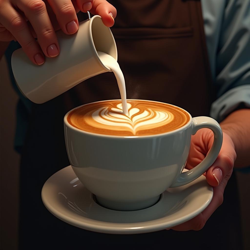 Pouring the Perfect Latte in Painted Glow