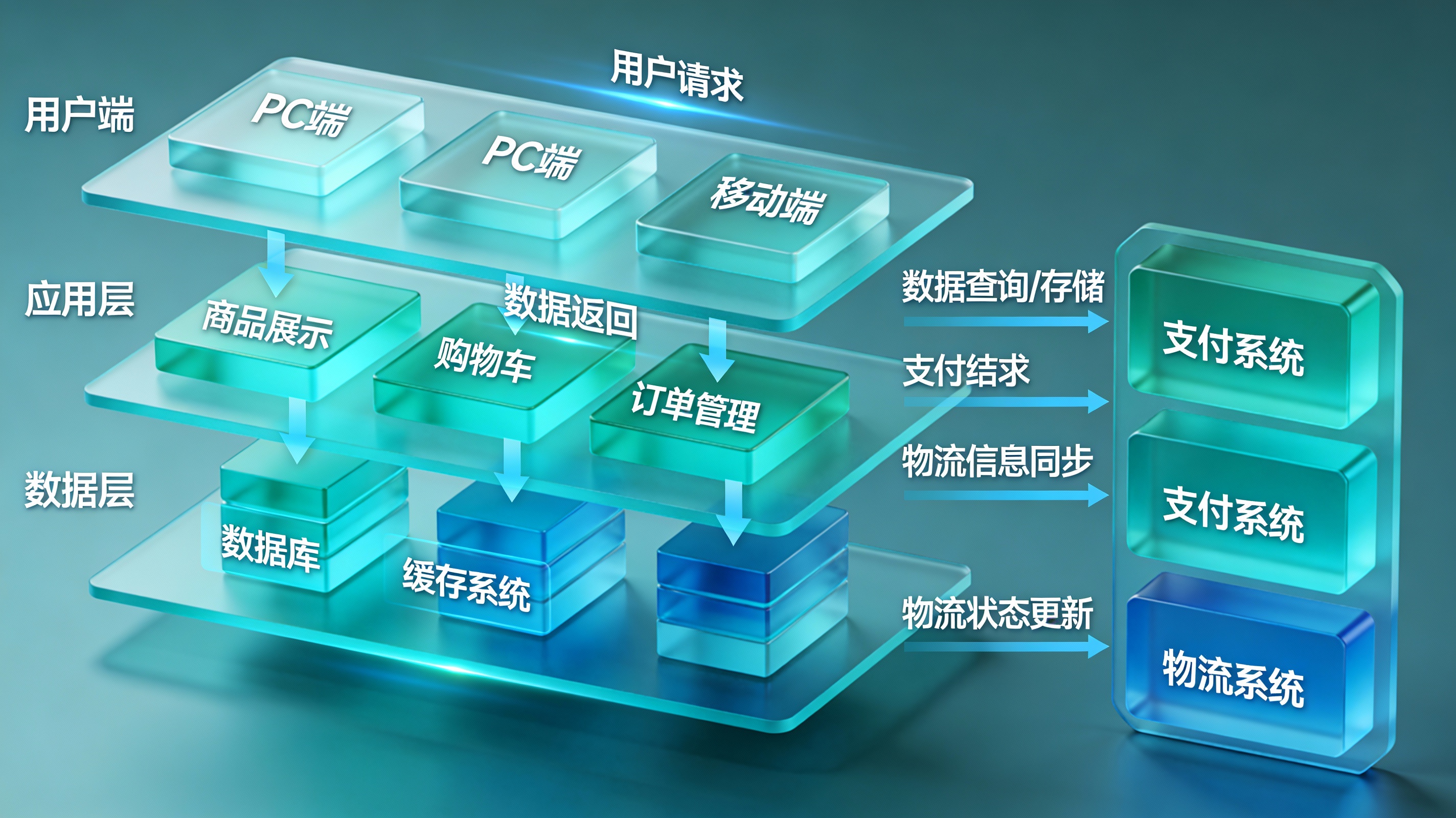 3D E-Commerce Platform Architecture Diagram